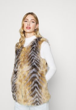 Missguided - CHEVRON TIPPED FUR GILET - Smanicato - beige