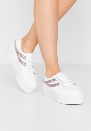superga platform silver