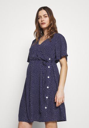 ohma! Plus size klær klær i store størrelser på nett hos ohma! NURSING PRINTED DRESS WITH FLOUNCE - Kjole - blue/white